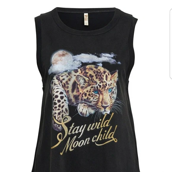 Stay Wild Moonchild Black Muscle Tee - Picture 2 of 4